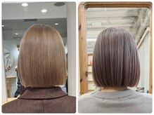 【人気ボブスタイル】色味が変わるだけで、イメージも全然変わります。ミルクティー・グレージュ♪