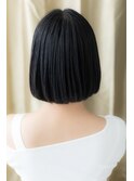 透けバング黒髪ワンカール切りっぱなしボブ313X北浦和30代40代