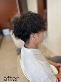 毛先がラフに動く波パーマ