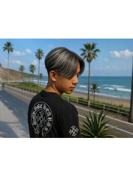 ツイストパーマやエッジを効かせたハイライトブリーチメッシュで動きのあるStyleへ！圧倒的デザイン力◎