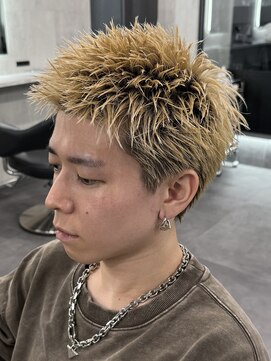 ラベル 渋谷(LAVEL) スパイキーショート/ブロンド/ブリーチカラー/抜きっぱなし