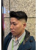 銀座　理容室　スキンフェード　サイドパート