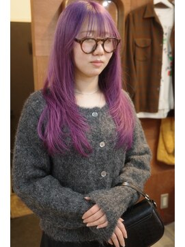 チャプター 問屋町(chapter) 髪質改善顔まわりレイヤーカットワインレッドダブルカラー韓国