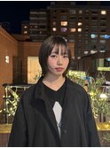 青山/ミルクティーブロンド/ダークブルー/デジタルパーマ