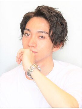 ノイセル(Noisyle) かき上げヘア七三オールバックツイストパーマ コンマヘア
