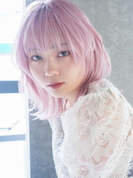 アイティーバイアルバム 下北沢店(IT by ALBUM) ピンクウルフ_ショコラベージュボブルフベビーバング_8765