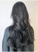 艶ブルーブラックレイヤーカット_グレージュカラーボブ_ba375042