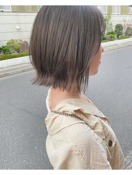 エマ 谷山店(EMMA) ブリーチなし透明感カラー切りっぱなしボブセミディ