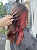 インナーカラー×レッド2023A/W 【Amanhair-e吉祥寺】