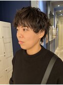暗髪!ショートパーマstyle