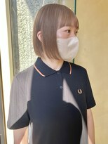 スニュウ(snuw)&nbsp;切りっぱなしボブ小顔カットミルクティカラーラベンダーカラー