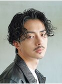 渋谷メンズミディアムパーマ波巻きスパイラルパーマサーフカール