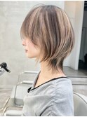 コントラストハイライト×ネオウルフ　ウルフカット　ウルフ