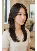 ３０代くびれウルフカット.ナチュラルカラー