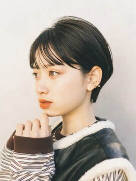 ガーデンヨコハマエスト(GARDEN YOKOHAMA est) ショート　ショートボブ　ハンサムショート　前髪　暗めカラー