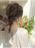【ヘアセット・結婚式・成人式・卒業式】編み下ろしヘア×ミディ