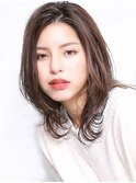 大人可愛い小顔美髪ペールベージュ外ハネボブ A4