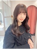 前髪カットが可愛い☆透明感ブラウンベージュカラー