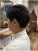 センターパート/毛流れショート