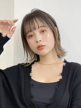 サンク 原宿 表参道(cinq) 前髪インナーカラーボブバングカラーナチュラルボブ原宿30代40代