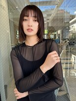 ミンクス 原宿店(MINX)&nbsp;レイヤーカット ウェットヘア オリーブベージュ 大人ヘア 原宿