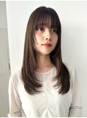 オリーブベージュ グレージュ レイヤーカット 顔周りカット