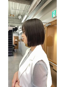 ニール シトロン 名古屋 伏見 丸の内(NEELU citron) [Neelu_take]オリーブグレージュ×ボブ