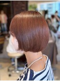 似合わせショートボブ/うる艶オレンジブラウン