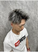 ホワイトメッシュ×ツイストスパイラルパーマ