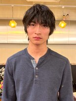 ランプ 代官山(the lamp)&nbsp;メンズミディアムショートマッシュショート黒髪ゆるめパーマ