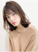 ミディアムレイヤー、外ハネボブ、グレージュ、脱白髪染め☆