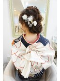 振袖着付け　ウェーブシニヨンヘアセット