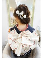 ヘアアンドメイクジップ恵比寿 (Hair＆Make ZIP)&nbsp;振袖着付け　ウェーブシニヨンヘアセット