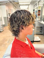 ノイセル 心斎橋(Noisyle)&nbsp;guest snap　ミディアムマッシュウルフ×波真紀スパイラルパーマ