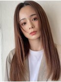 前髪なし小顔センターパート顔まわりレイヤーカット