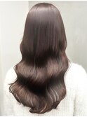 大人美人艶カラーベージュ小顔カット透明感レイヤーロング