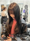 長崎 レイヤーカット 顔周り ブリーチなしカラー トリートメント