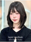 【yuuka 】レイヤーカット　韓国レイヤー　くびれヘア　ボブ