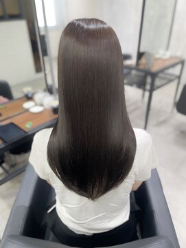 ジーナ 博多(Zina) グレージュ×レイヤー/艶髪/縮毛矯正【杉野】