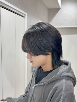 メレ 仙台(Mele) メンズウルフ/メンズミディアム/ブルーブラック/センターパート