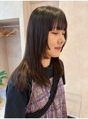 【晴音】姫カットレイヤー/ダークブラウン/ミディアム/20代