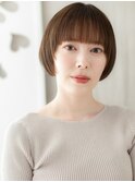 マッシュショート/重め前髪/小顔ショート/透明感カラー/30代e