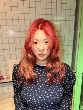 ヘアー アレス(hair ales) デザインカラー ハイトーン コーラルベージュ