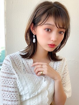 アフロート ディル(AFLOAT D'L) 大人かわいい 2wayバング レイヤーカット グレーベージュ