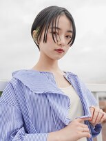 カライング(ing) 大人可愛い20代30代40代黒髪前下がりひし形小顔ボブ丸みショート