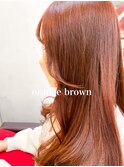 美髪オレンジブラウンワンホン韓国風エギョモリブリーチなし中国