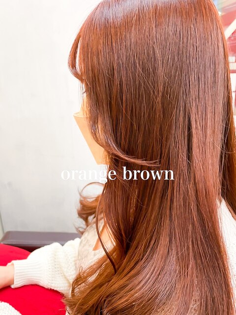 美髪オレンジブラウンワンホン韓国風エギョモリブリーチなし中国