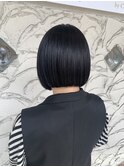 きりっぱなしボブ|ミニボブ|ショートボブ|ブルーブラック