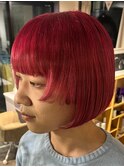 個性派大人の赤髪 艶チェリーレッド カシスレッド 韓国
