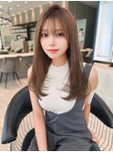 ハイレイヤー韓国風小顔顔まわりワンカールヘア